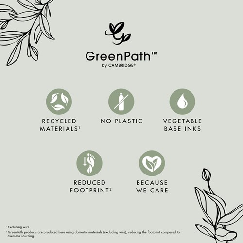 Details of GreenPath by Cambridge, including recycled materials and no plastics