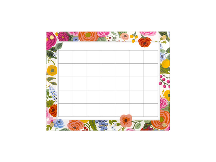 Large Horizonal Glass Board, Garden Party, 15"x12"