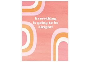 Rainbows Pink Background Everything is going to be alright Printable